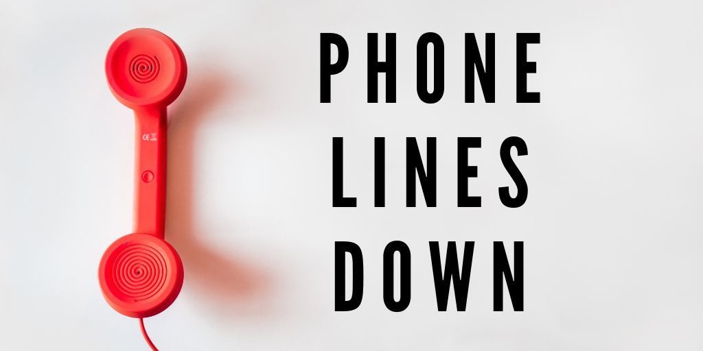 picture of phone and message phone lines down